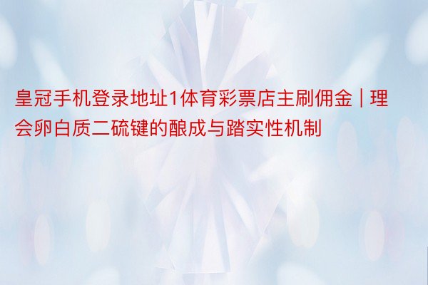 皇冠手机登录地址1体育彩票店主刷佣金 | 理会卵白质二硫键的酿成与踏实性机制